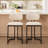Alrick Modern Linen Upholstered 25.6" Counter Height Kitchen Stool With Metal Sled Base-343912253