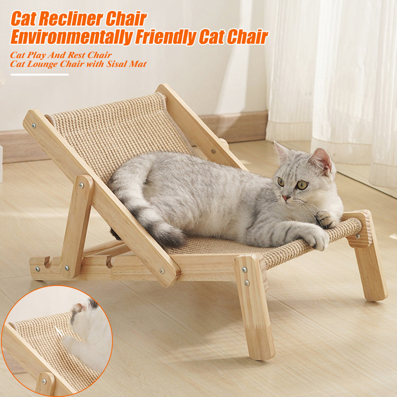 Fauteuil inclinable pour chat en sisal