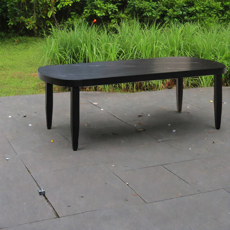 Tables de patio durables, marbre fritté de 47 pouces, extérieur moderne