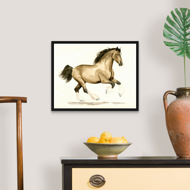 Clydesdale I, art mural sur toile, H 18 po x l 22 po x P 2 po, Toile avec cadre noir