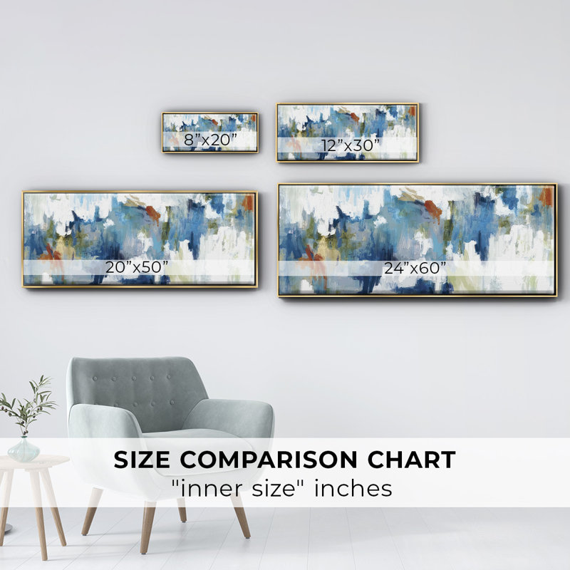 Color Falls - Framed Canvas, 12" H x 30" W