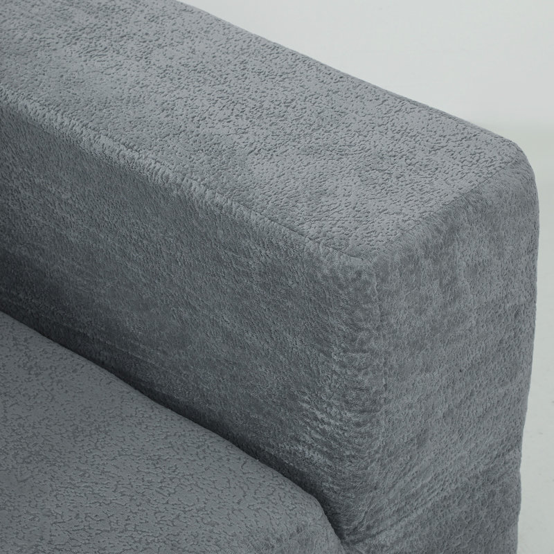 Canapé modulaire 116 po, canapé modulaire désossé avec siège large et profond 116 po, canapé 4 places en forme de U avec 2 repose-pieds pour le salon, pas d'assemblage requis, gris foncé