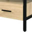 Table d'appoint chêne et noir, pieds en métal, 1 tiroir de rangement et table ouverte, noir
