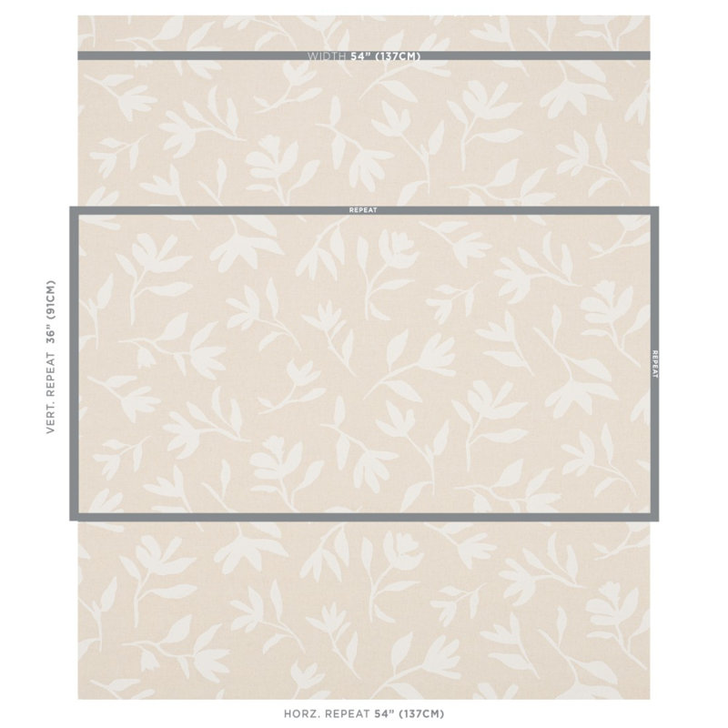 Laurel Fabric, White/Unbleached