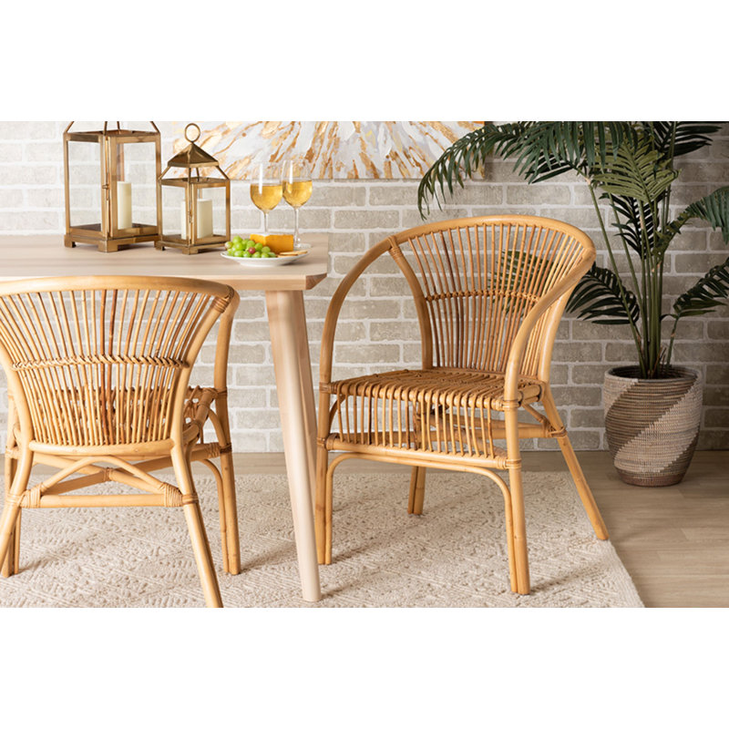 Curits Rattan Arm Chair in Brown