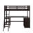 Twin Size Loft Bed With Shelves And Desk-490231594