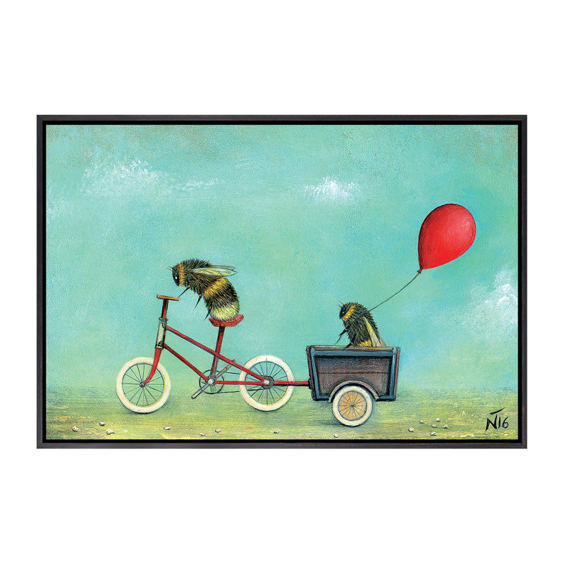 «The Passager» par Neil Thompson - impression d'art graphique, H 18 po x l 26 po x P 1,5 po, Toile avec cadre noir patiné