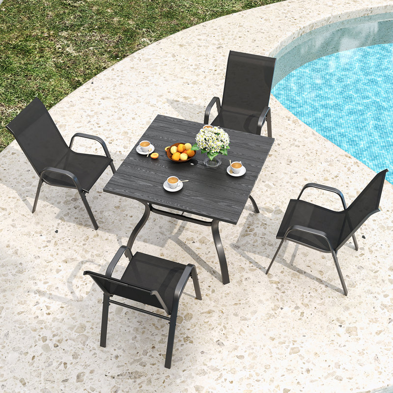 ENSEMBLE DE 4, CHAISE DE PORTE, JARDIN