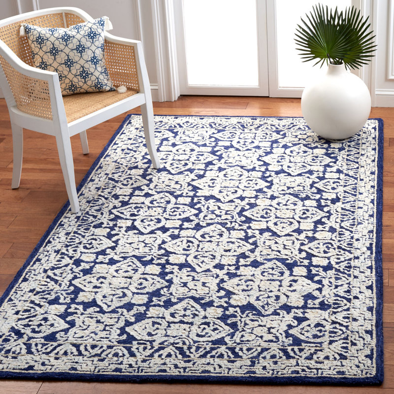 Vahakn Hand Tufted Wool, Viscose Oriental Rug, Rectangle 6' x 9'