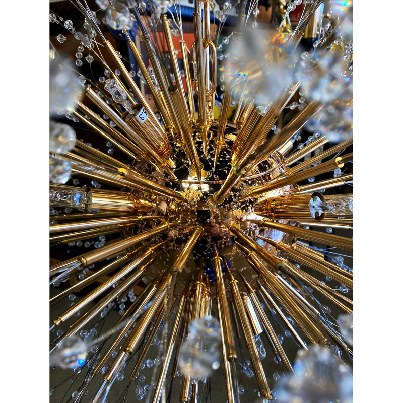Nerisa 16 - Light Crystal Dimmable Sputnik Sphere Chandelier, Gold