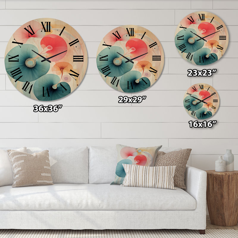 Horloge murale Tender Awakeningin Retro BlueI - Modern, Très grand