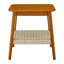 Table d'appoint de style Mid-Century 23 "avec tablette tissée, table d'appoint avec rangement Boho, tables de chevet, petite table d'appoint