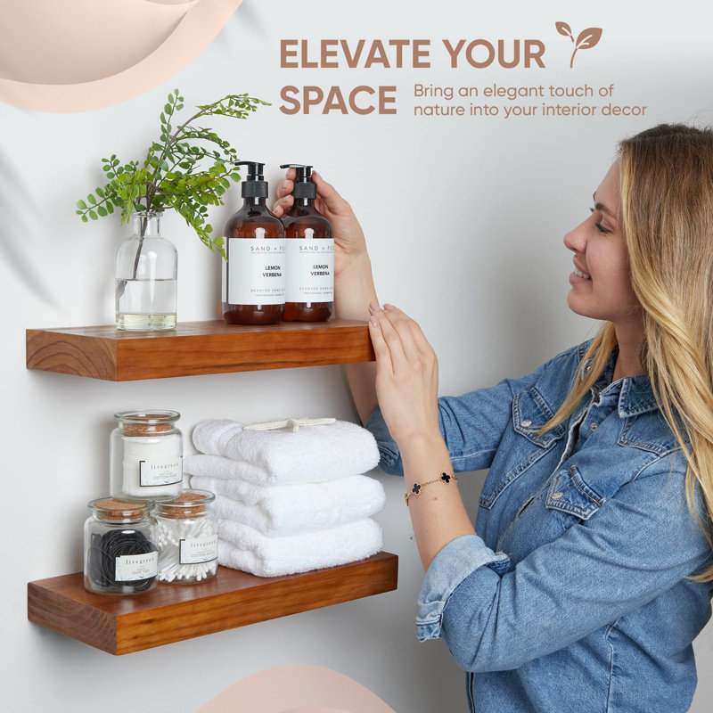 Floating Shelf, Honey Oak
