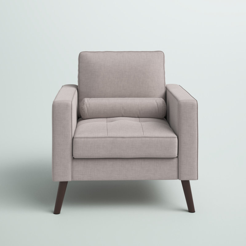 Fauteuil capitonné en polyester 31 po Esteban, Polyester beige