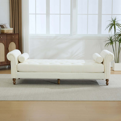 Chenille Upholstered Bench