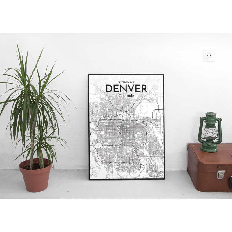 Denver City Map - No Frame Print, 70cm H x 50cm W x 0.13cm D