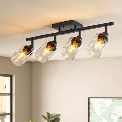Trousse de rail fixe de 28 po à 4 lampes avec tête réglable et à intensité variable