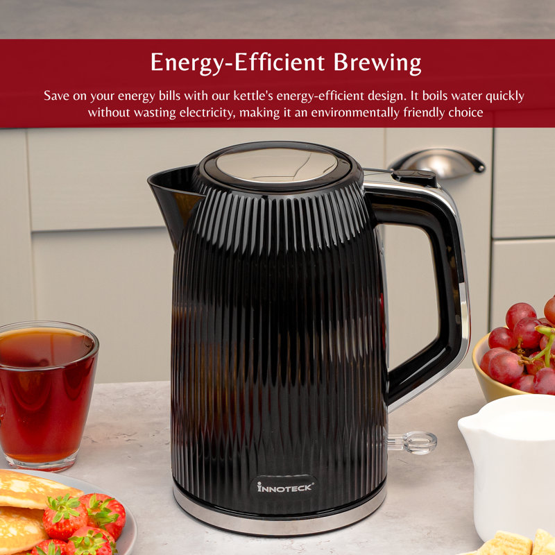 Innoteck Kitchen Pro 1.7L Electric Kettle with 3000W Fast Boil Function, Black