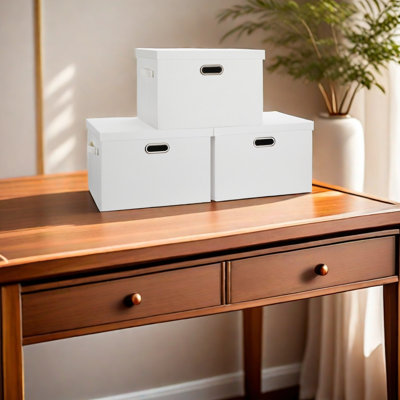 Large 17" 36 Quart Collapsible Stackable Storage Bins With Lids