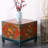 23.62" Red Square Solid Wood Accent Trunk