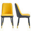 Chaises de salle à manger modernes en similicuir deux tons avec capitonnage géométrique et pieds en métal-546333952