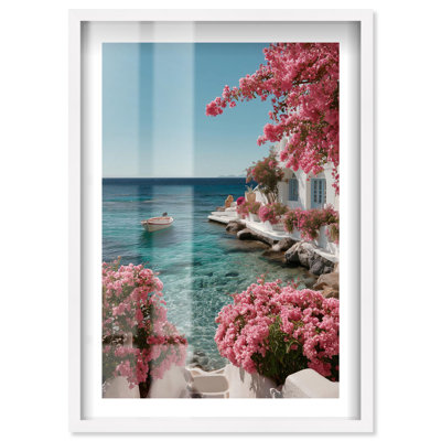 Santorini Dream Shadowbox Print, photographie de voyage par Notoriart, cadre blanc, 25 x 37