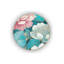 Turquoise Floral Rose Patterned Creative Modern Decorative Washable Rug-981374583