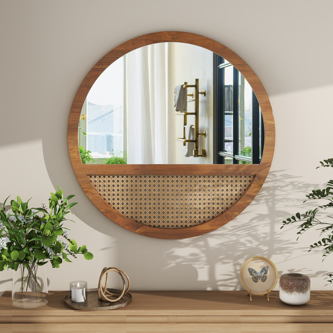 Brandy Round Rattan Mirror Boho Mirror Bay Isle Home™