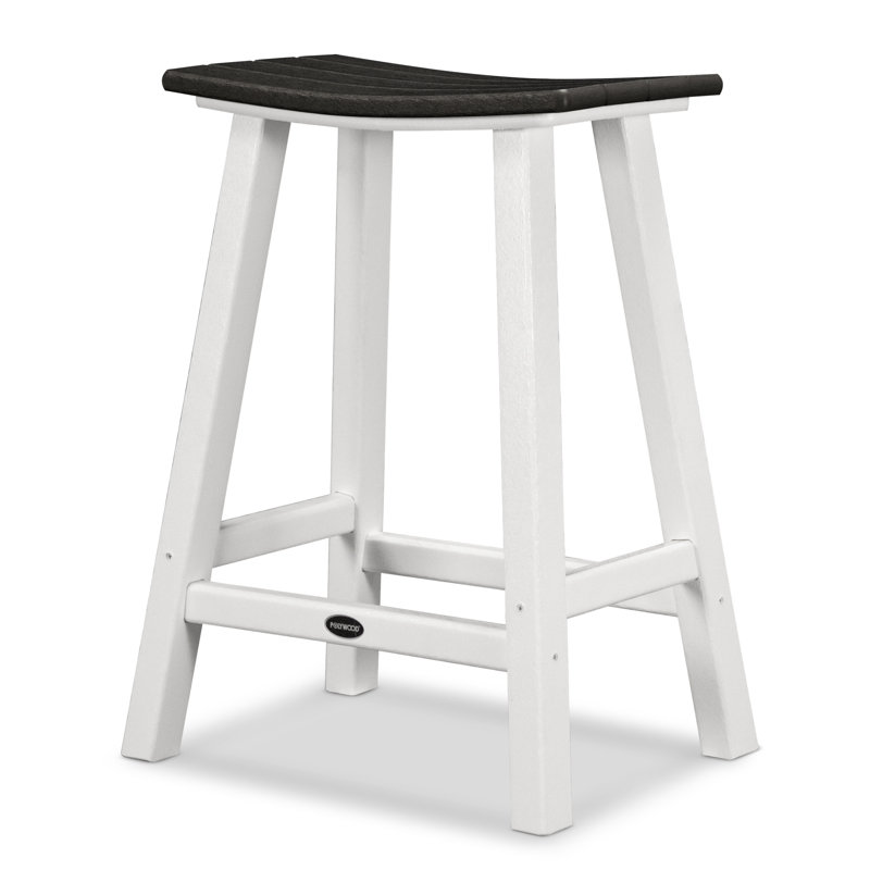 Tabouret de comptoir POLYWOOD Contempo 24 po, Blanc, Noir