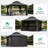 Outdoor Patio Metal Frame Gray Wood Grain Resin Roof Gazebo with Privacy Curtain Mosquito Netting-118533892-121781435