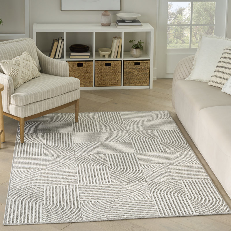 Tapis ivoire moderne Coedy, Rectangle 3 pi 11 po x 5 pi 11 po