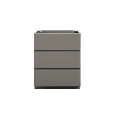 Meuble sous-vasque gris pour salle de bain, sans lavabo, 3 tiroirs, ouverture et fermeture silencieuses, préassemblé, optimise le rangement
