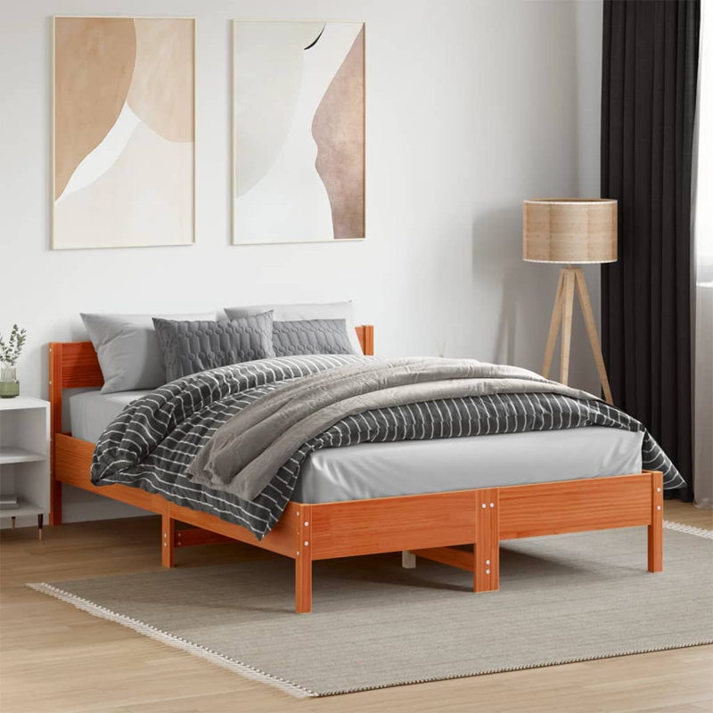 Anthoine Solid Wood Bed, Double (4'6), White