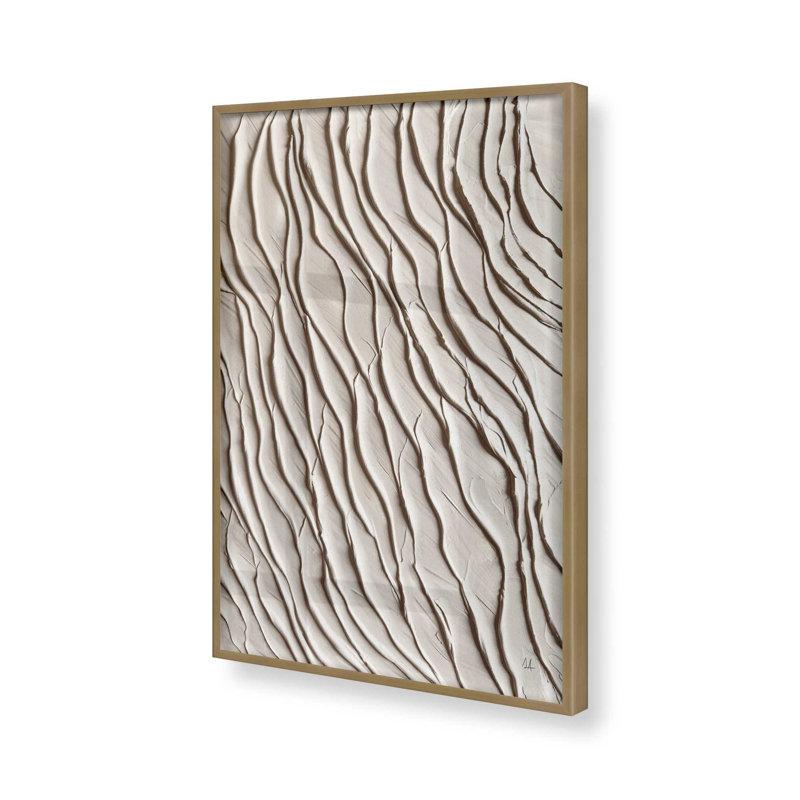 Wave Formations I Print, 15.25" H x 12.25" W, Brushed Gold, Framed Print without Mat