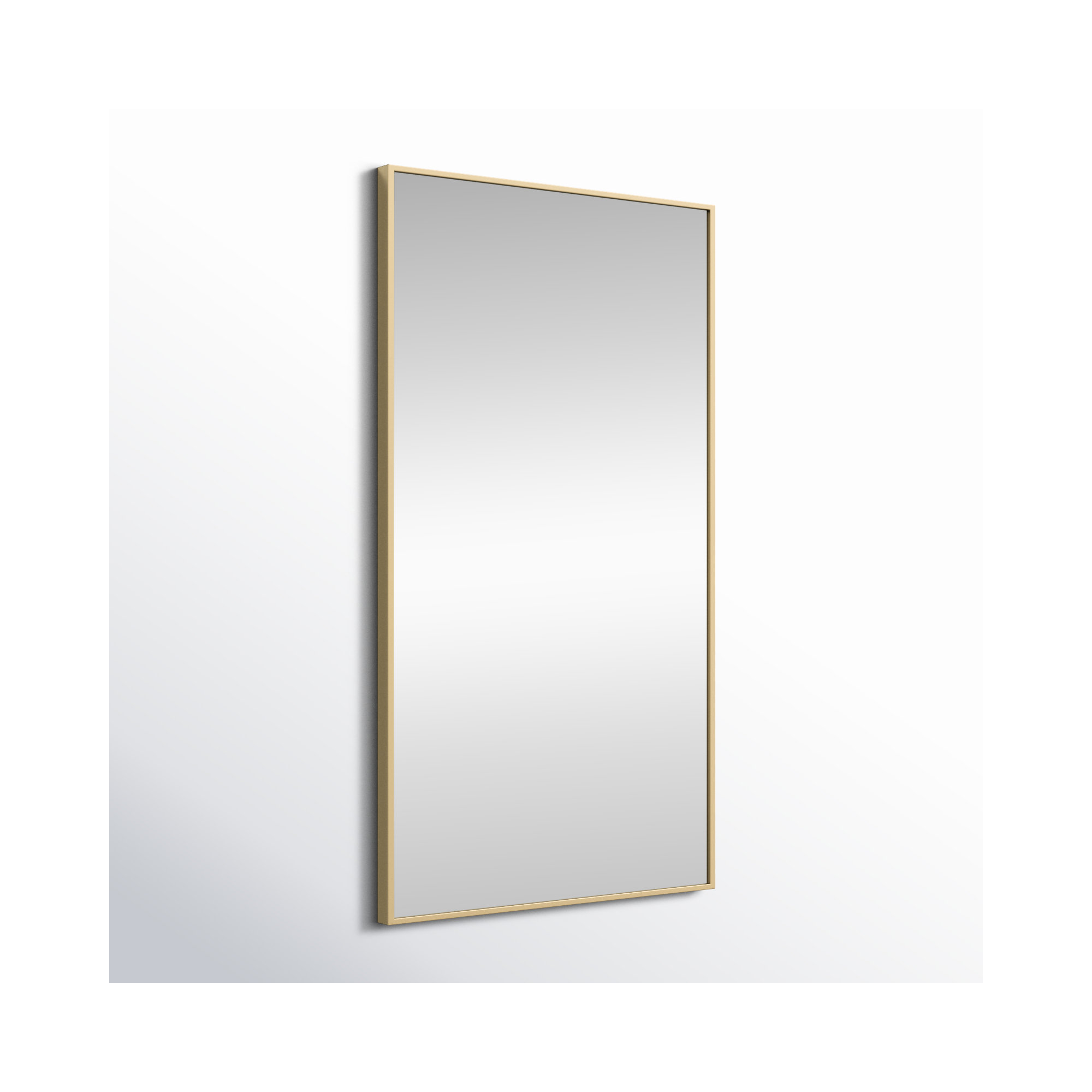 Sabine Metal Rectangle Wall Mirror, Brass, 36" x 20"