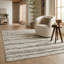Tapis intérieur rayé beige / brun 8 pi x 11 pi (7 pi 10 po x 10 pi 10 po) Elva de Branch Branch-1302480749