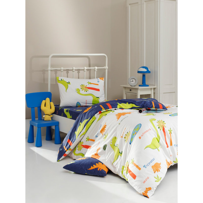Ensemble de housse de couette 100% coton Issac, Blanc, Housse de couette 63 "x 87" + 1 taie d'oreiller st