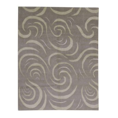 Tapis gris de haute qualité noué à la main