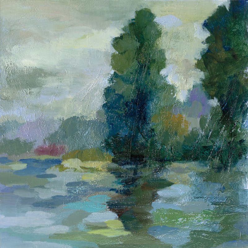 Sunrise at the Lake II by Silvia Vassileva - Wrapped Canvas Painting Print, 51cm H x 51cm W