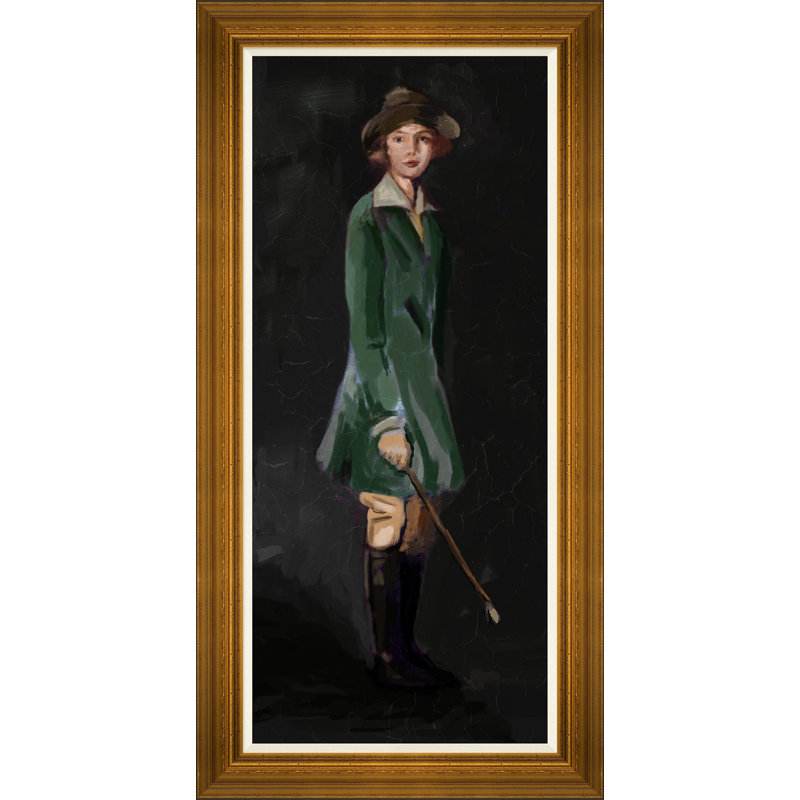Parthenia 1 Giclee On Canvas by Dana Gibson, 37"H x 19"W x 1.3"D, Brown Frame