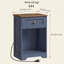 Table de chevet traditionnelle l 16 po avec station de charge, 1 tiroir et tablette ouverte-132289270-132289271