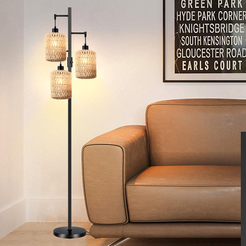 Lampe sur pied Brioni Boho Rattan