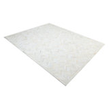 Meir Hand Knotted Tencel Geometric Area Rug in Ivory