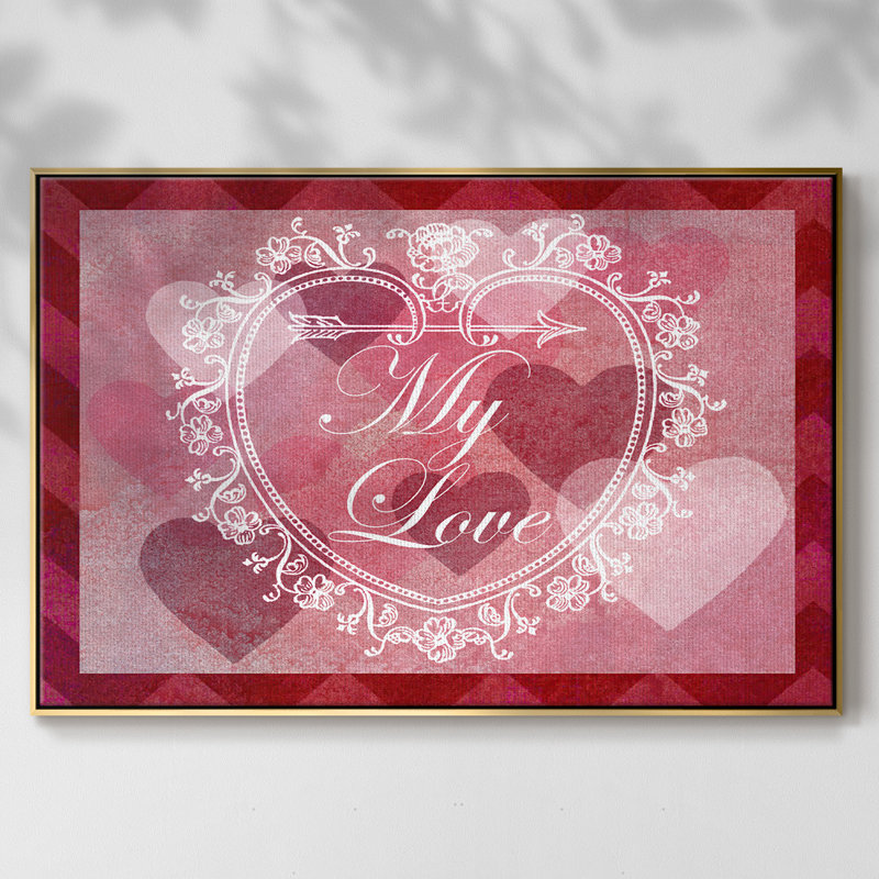 DIY Love Collection A, reproduction d'art sur toile, H 25 po x l 37 po x P 2 po, Or