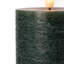 Bougies sans flamme vert foncé, ensemble de 3 bougies piliers DEL télécommandées à flamme réaliste