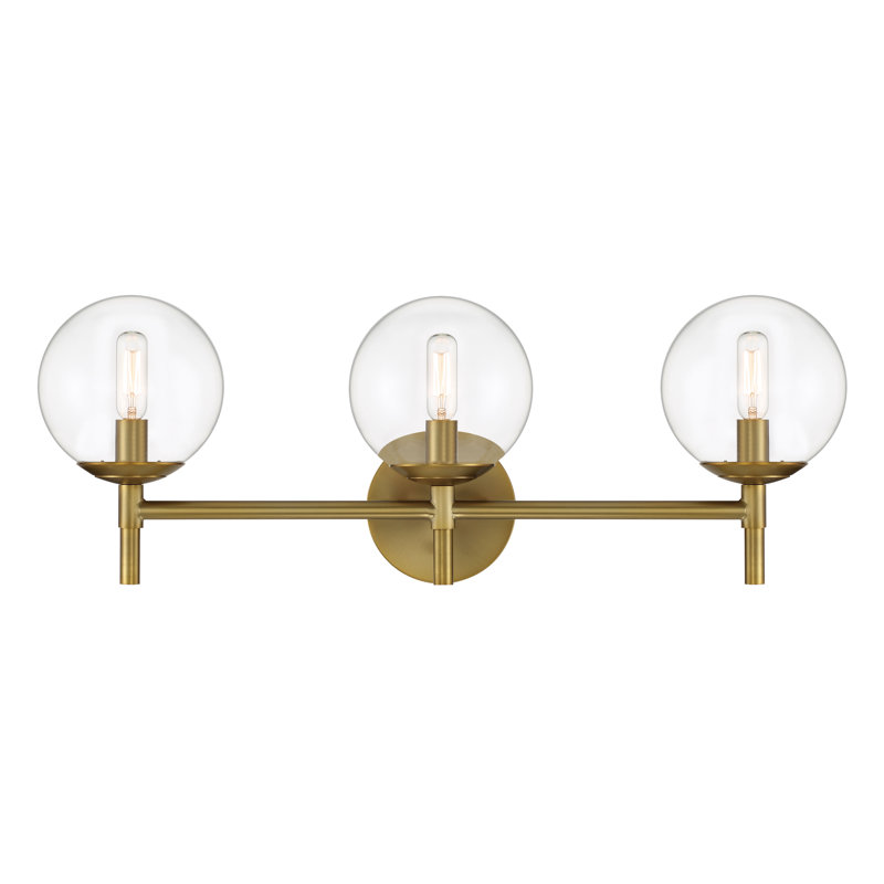 Everly Quinn Auresa Soft Brass With Clear Vanity Light