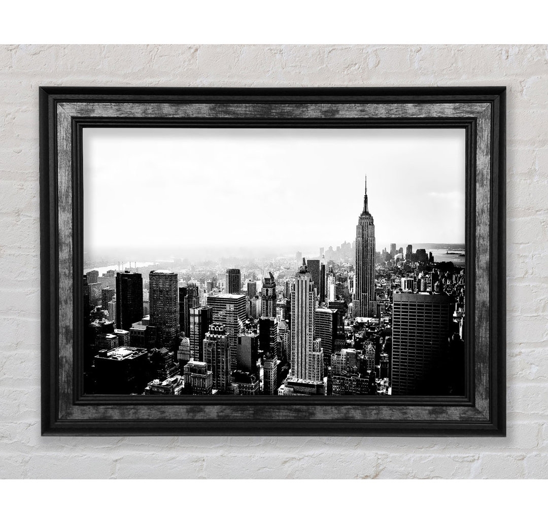 New York Empire State Skyline B N W - Einzelne Bilderrahmen Kunstdrucke