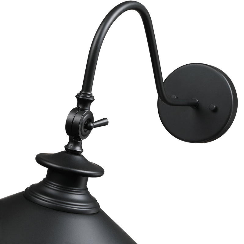 Sena Matte Black Metal Outdoor Adjustable Angle Barn Light