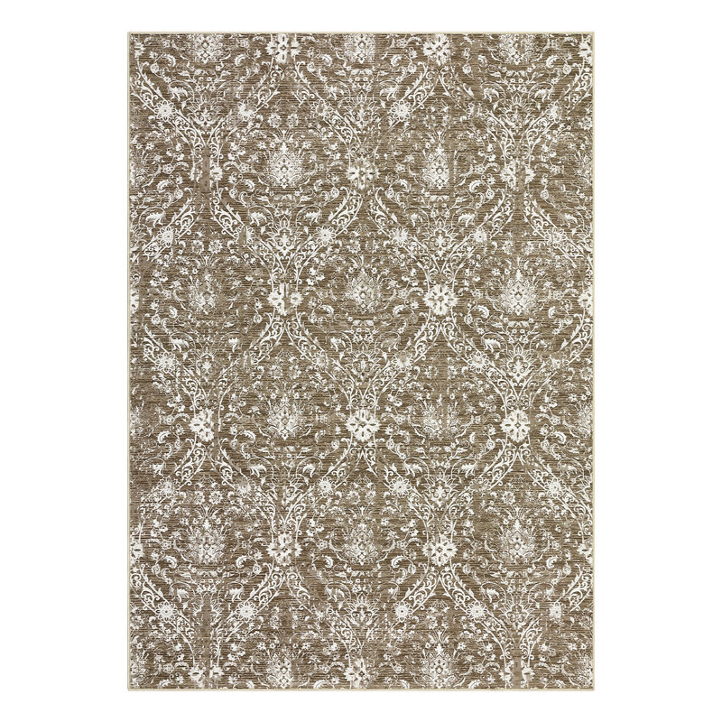 Washable 5x7 Area Rug Non Slip Rug Vintage Rugs Foldable Rugs for Bedroom Living Room Study Room, Ivory, Rectangle 5' x 7'