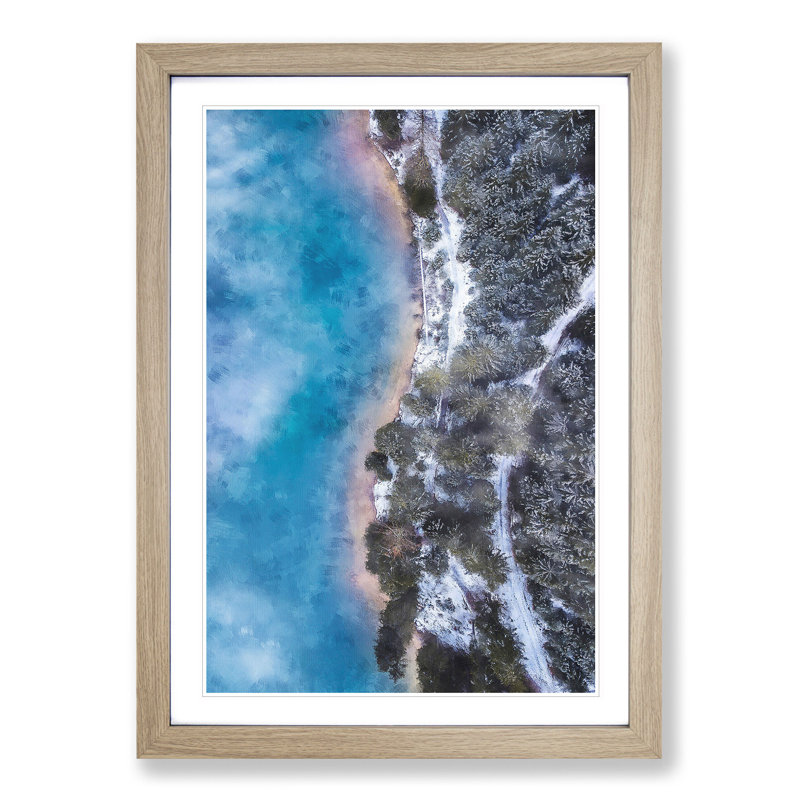 Above Braies Lake in Italy - Picture Frame Painting Print, 33cm H x 24cm W x 2cm D, Oak Framed